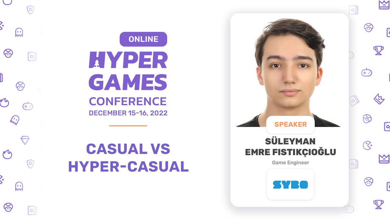 Official Hyper Games Conference speaker card for Casual vs Hypercasual