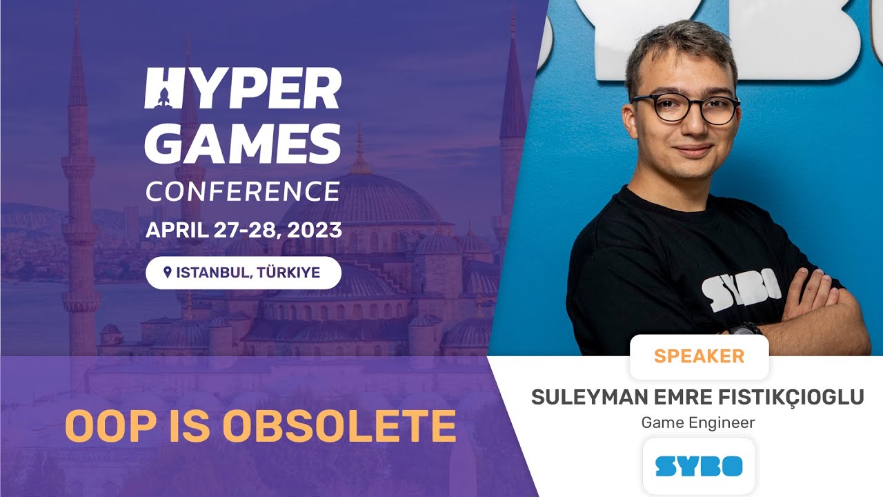 Official Hyper Games Conference speaker card for OOP is Obsolete